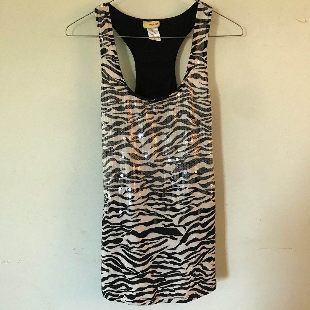Wildcat Animal Print Sequin Tank
